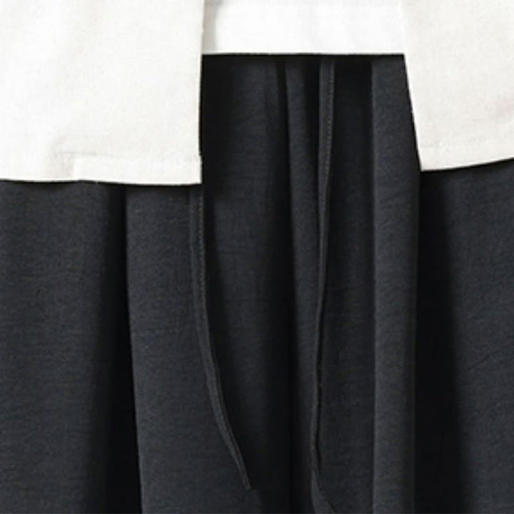Pantalones de licra con diseño holgado de Buddha Stones , informales, con cordón en la cintura, para hombre, de longitud 7-8, con bolsillos - image 8