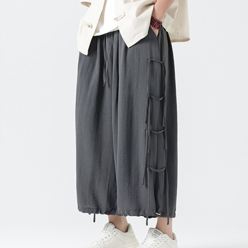Pantalones de licra con diseño holgado de Buddha Stones , informales, con cordón en la cintura, para hombre, de longitud 7-8, con bolsillos - image 18