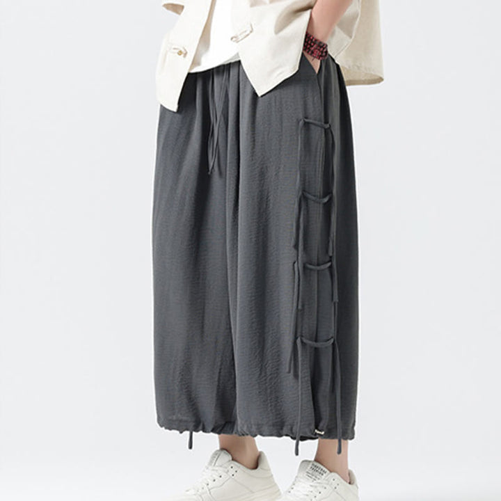 Pantalones de licra con diseño holgado de Buddha Stones , informales, con cordón en la cintura, para hombre, de longitud 7-8, con bolsillos - image 18