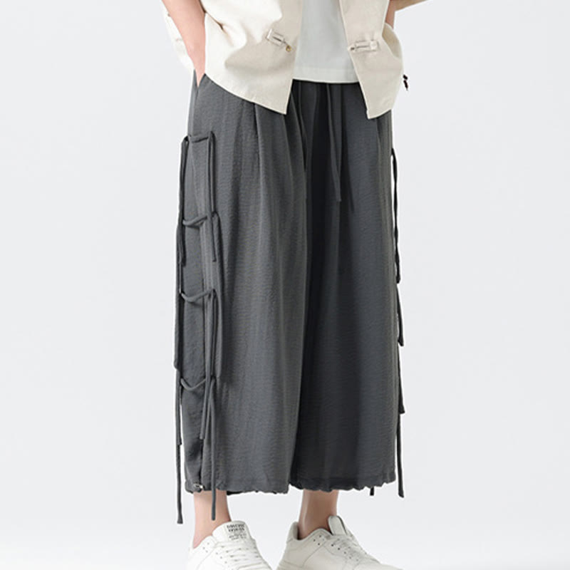 Pantalones de licra con diseño holgado de Buddha Stones , informales, con cordón en la cintura, para hombre, de longitud 7-8, con bolsillos - image 17