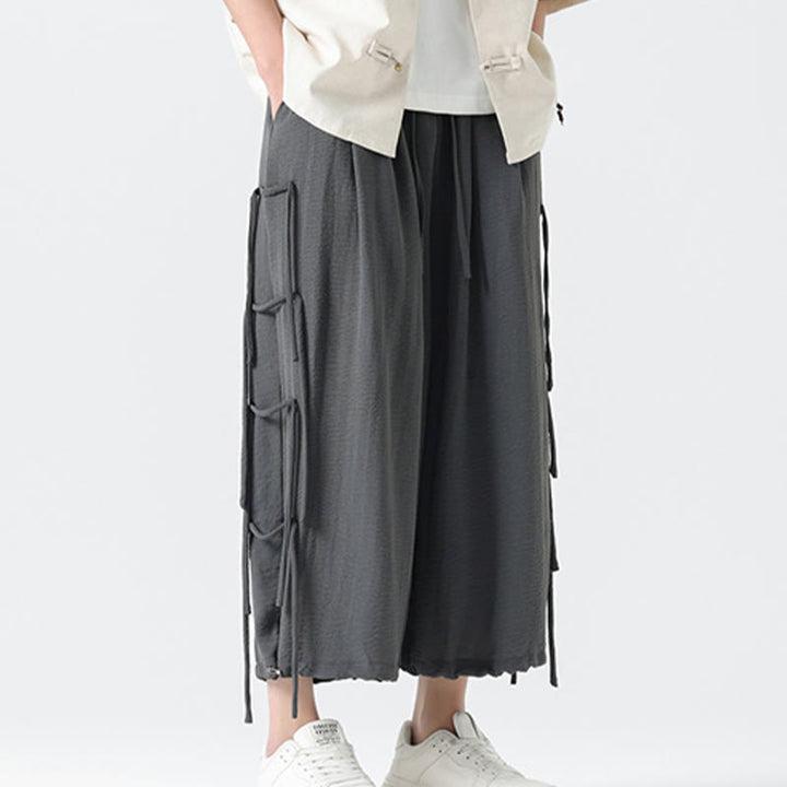 Pantalones de licra con diseño holgado de Buddha Stones , informales, con cordón en la cintura, para hombre, de longitud 7-8, con bolsillos - image 17