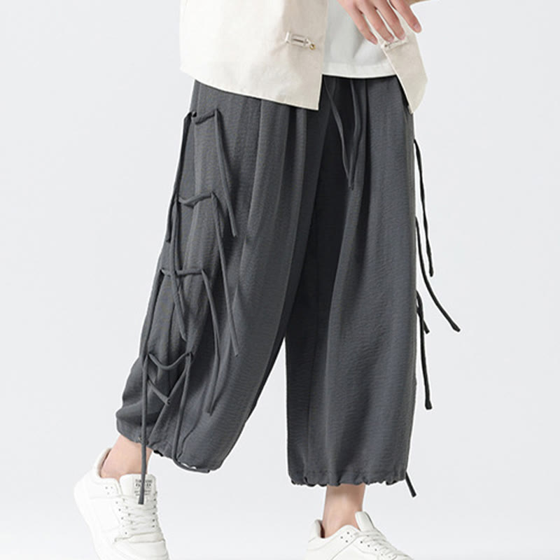 Pantalones de licra con diseño holgado de Buddha Stones , informales, con cordón en la cintura, para hombre, de longitud 7-8, con bolsillos - image 21