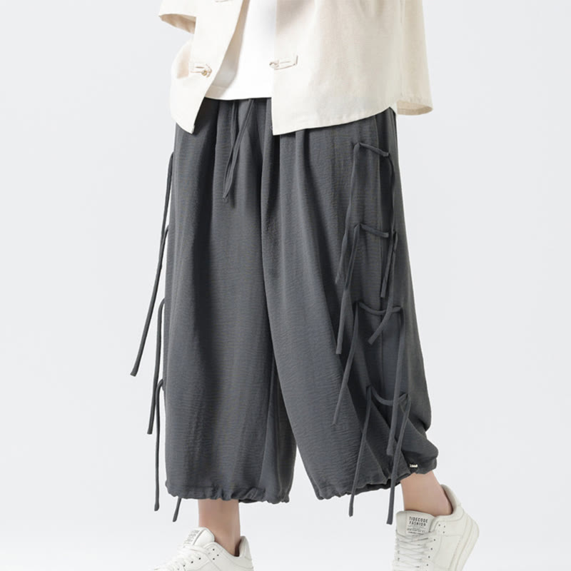 Pantalones de licra con diseño holgado de Buddha Stones , informales, con cordón en la cintura, para hombre, de longitud 7-8, con bolsillos - image 22