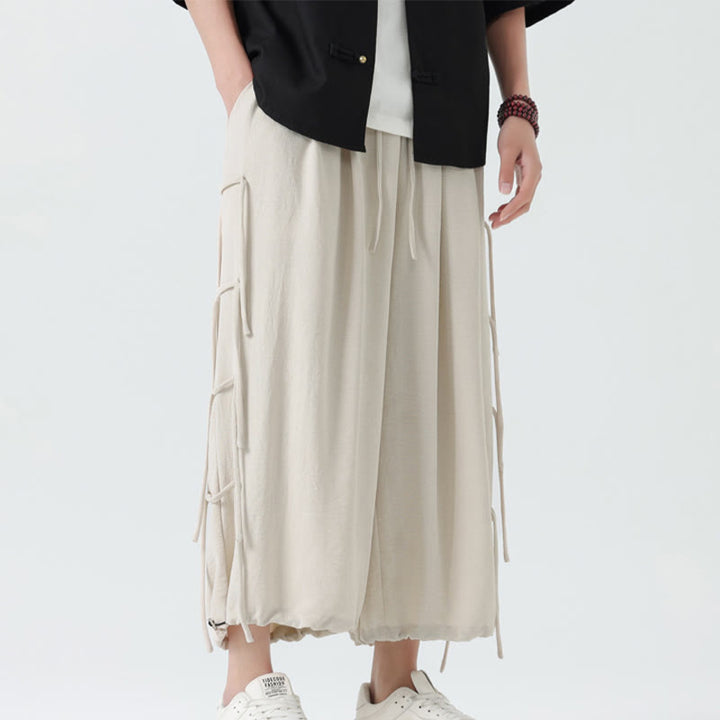Pantalones de licra con diseño holgado de Buddha Stones , informales, con cordón en la cintura, para hombre, de longitud 7-8, con bolsillos - image 30