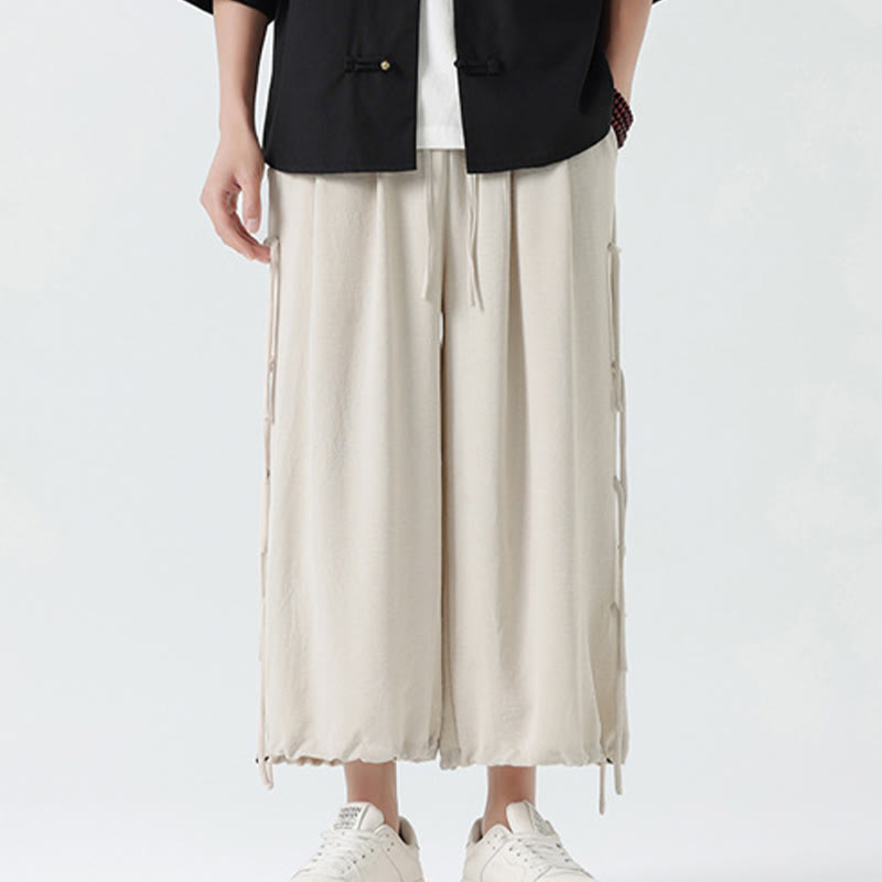 Pantalones de licra con diseño holgado de Buddha Stones , informales, con cordón en la cintura, para hombre, de longitud 7-8, con bolsillos - image 27