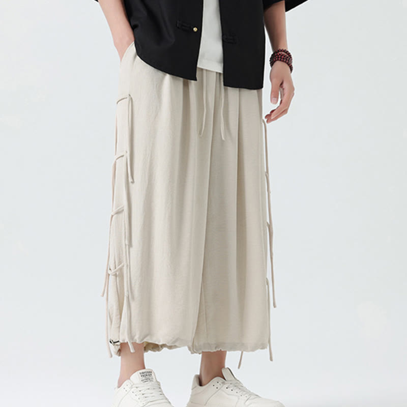 Pantalones de licra con diseño holgado de Buddha Stones , informales, con cordón en la cintura, para hombre, de longitud 7-8, con bolsillos - image 28