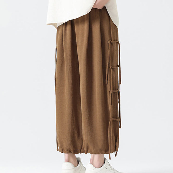 Pantalones de licra con diseño holgado de Buddha Stones , informales, con cordón en la cintura, para hombre, de longitud 7-8, con bolsillos - image 36