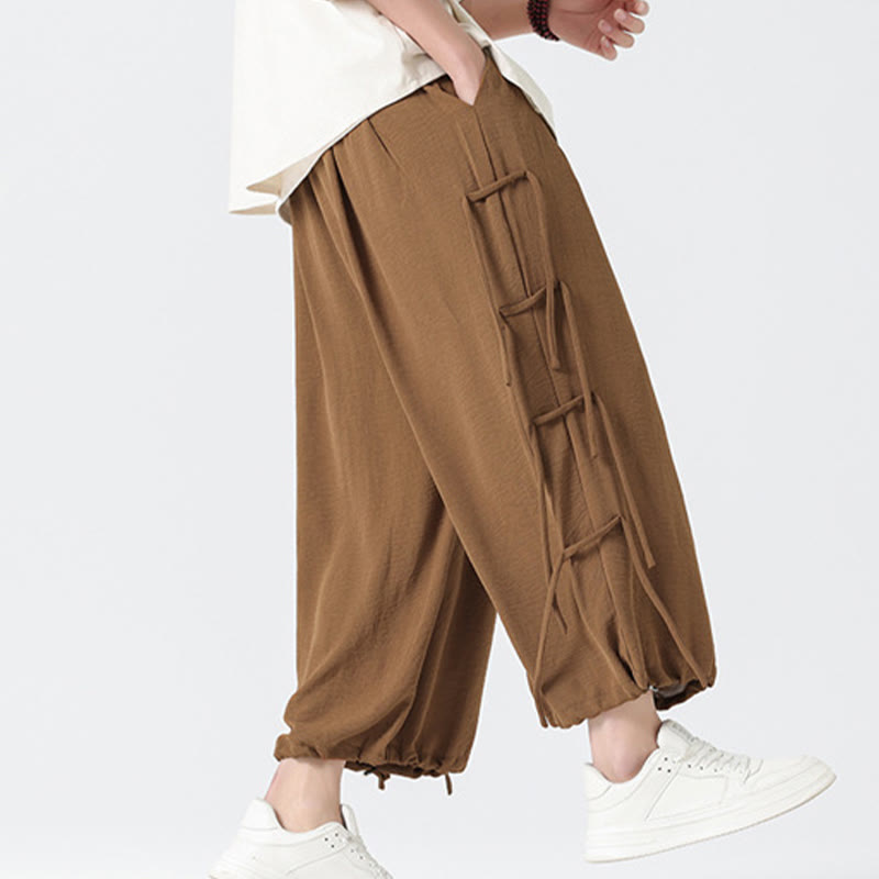 Pantalones de licra con diseño holgado de Buddha Stones , informales, con cordón en la cintura, para hombre, de longitud 7-8, con bolsillos - image 34