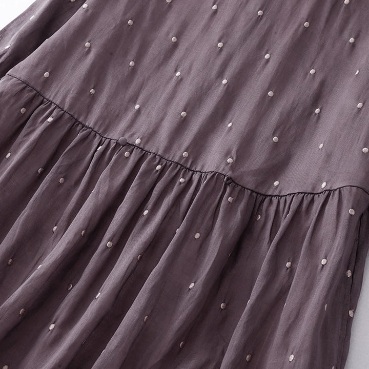 Vestido midi de Buddha Stones en la espalda y media manga con bolsillos - image 3