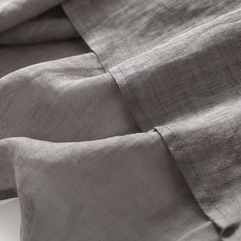 Vestido midi informal de lino y algodón con mangas tres cuartos y bordado de Buddha Stones - image 15