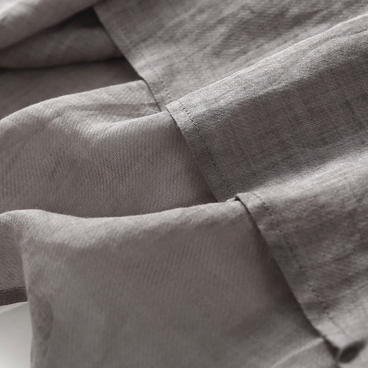 Vestido midi informal de lino y algodón con mangas tres cuartos y bordado de Buddha Stones - image 15