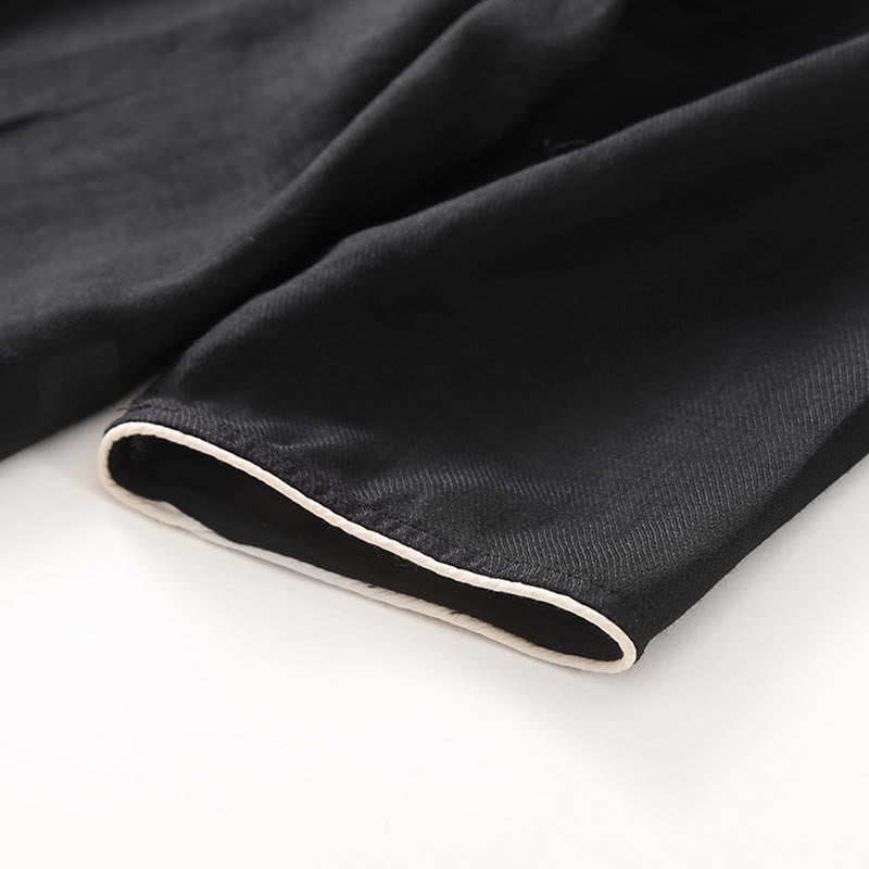 Vestido midi informal de lino y algodón con mangas tres cuartos y bordado de Buddha Stones - image 5