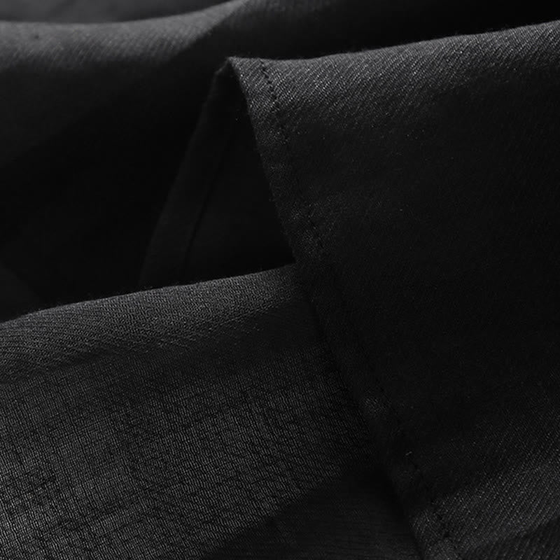 Vestido midi informal de lino y algodón con mangas tres cuartos y bordado de Buddha Stones - image 7