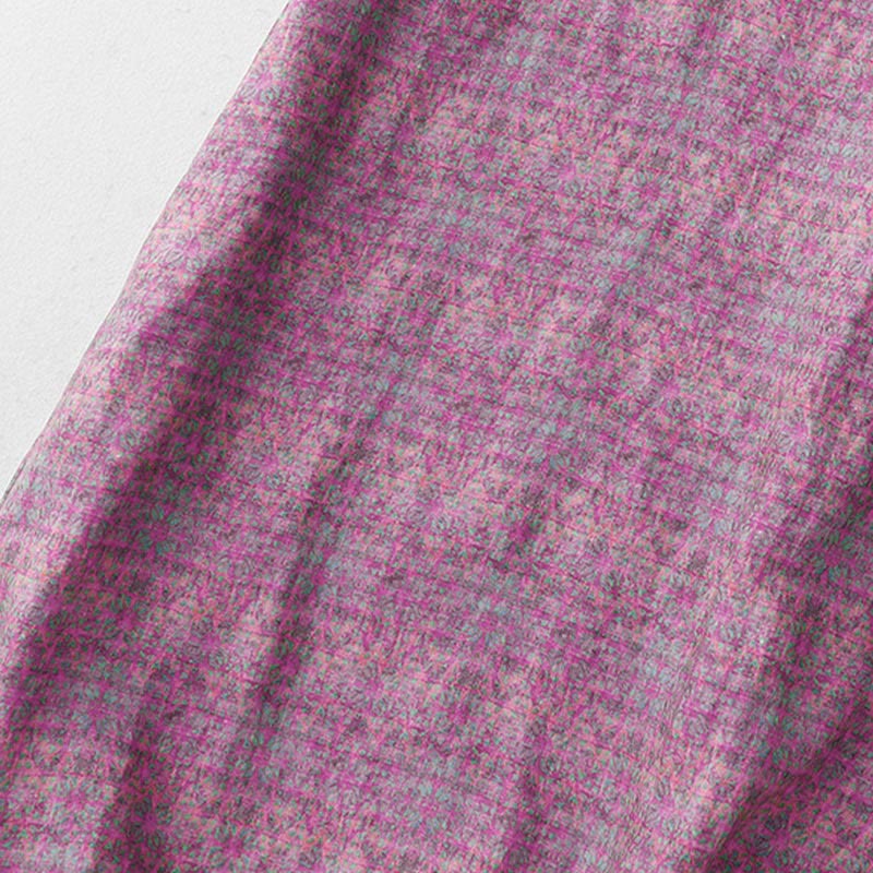 Vestido midi de lino y algodón de manga corta con estampado floral y bolsillos de Buddha Stones Commute - image 7