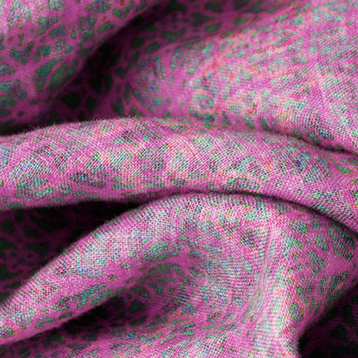 Vestido midi de lino y algodón de manga corta con estampado floral y bolsillos de Buddha Stones Commute - image 8
