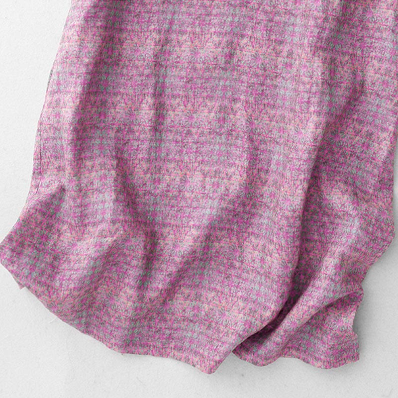 Vestido midi de lino y algodón de manga corta con estampado floral y bolsillos de Buddha Stones Commute - image 10