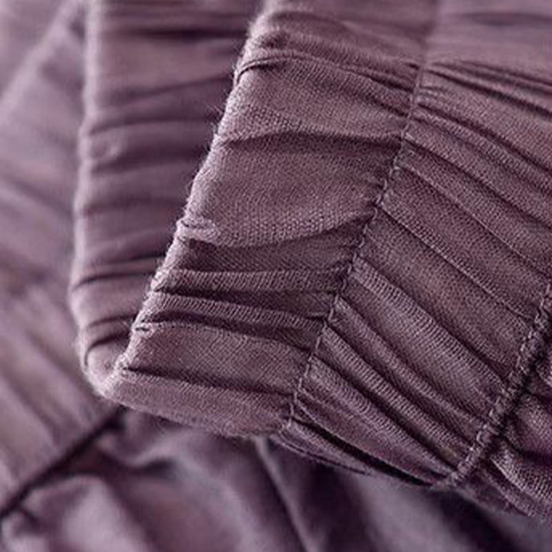 Pantalones anchos de algodón para mujer, con diseño de bordado lateral de Buddha Stones, de largo 7-8 y bolsillos - image 2