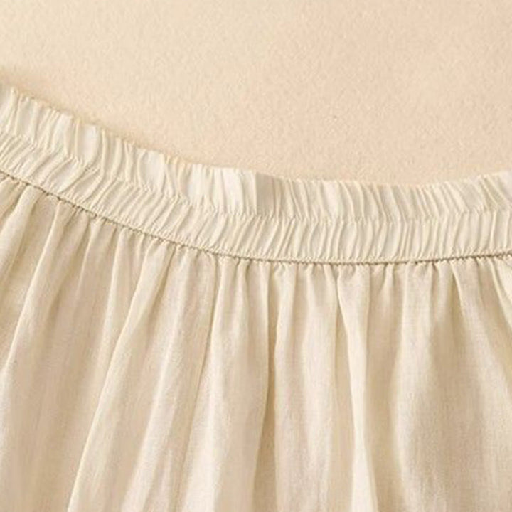 Pantalones anchos de algodón para mujer, con diseño de bordado lateral de Buddha Stones, de largo 7-8 y bolsillos - image 9