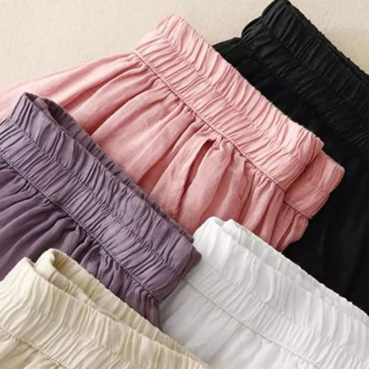 Pantalones anchos de algodón para mujer, con diseño de bordado lateral de Buddha Stones, de largo 7-8 y bolsillos - image 19