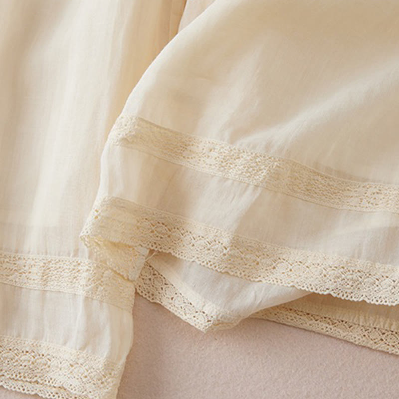 Pantalones anchos de algodón con diseño informal de Buddha Stones para mujer, tallas 7-8, con bolsillos - image 6