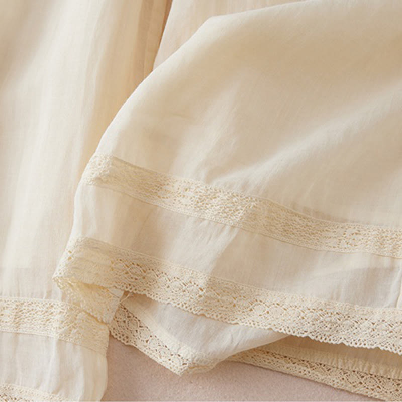 Pantalones anchos de algodón con diseño informal de Buddha Stones para mujer, tallas 7-8, con bolsillos - image 2