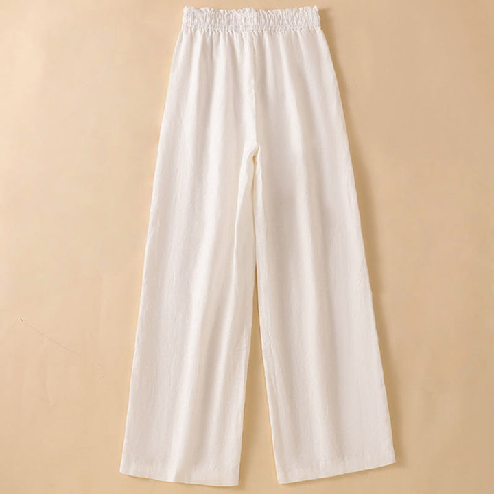 Pantalones casuales de algodón con diseño de pierna recta y bolsillos para mujer, de Buddha Stones, de largo 7-8. - image 28