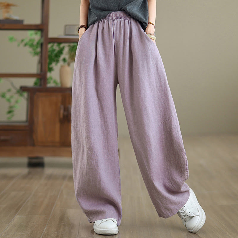 Pantalones anchos de algodón liso para mujer con bolsillos, estampado Buddha Stones. - image 5