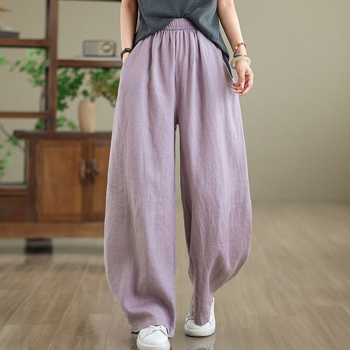Pantalones anchos de algodón liso para mujer con bolsillos, estampado Buddha Stones. - image 2