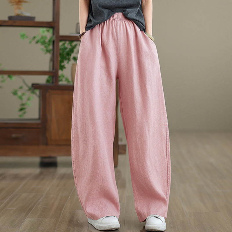 Pantalones anchos de algodón liso para mujer con bolsillos, estampado Buddha Stones. - image 7