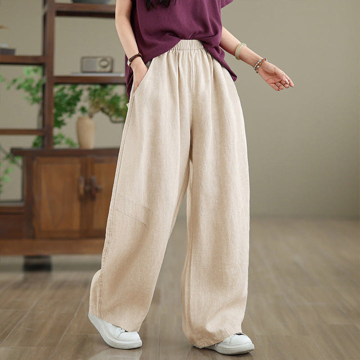 Pantalones anchos de algodón liso para mujer con bolsillos, estampado Buddha Stones. - image 15
