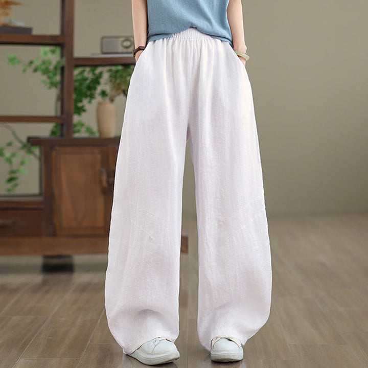 Pantalones anchos de algodón liso para mujer con bolsillos, estampado Buddha Stones. - image 20