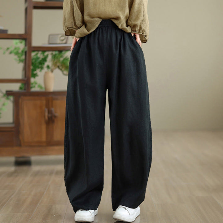 Pantalones anchos de algodón liso para mujer con bolsillos, estampado Buddha Stones. - image 29