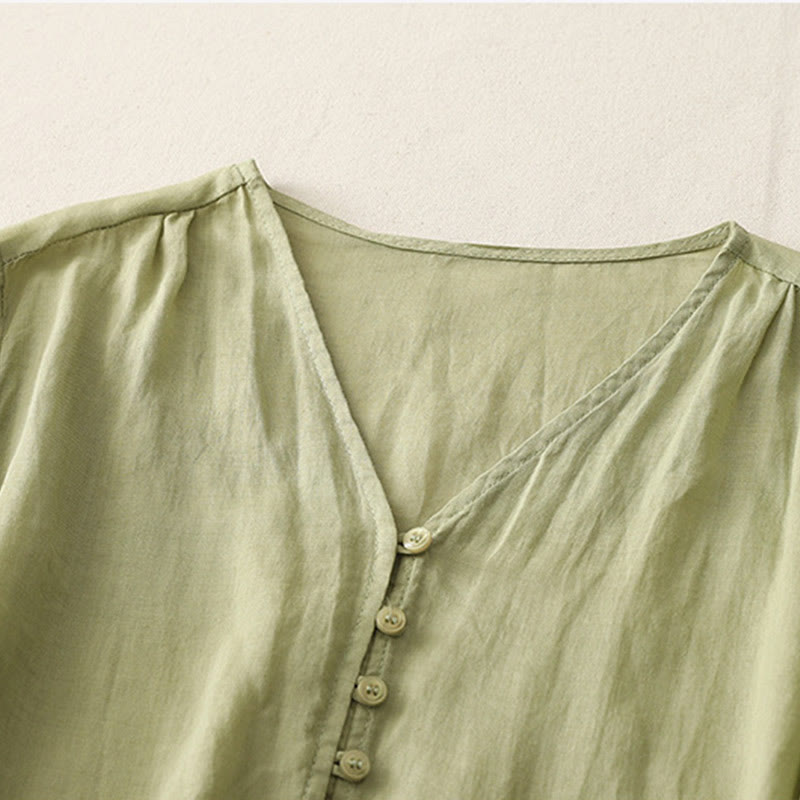 Camisa de mujer con botones y bordado de Buddha Stones - image 2