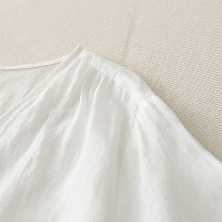 Camisa de mujer con botones y bordado de Buddha Stones - image 14