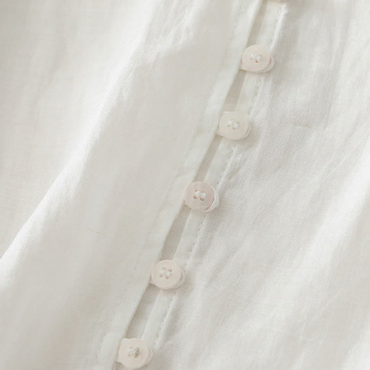Camisa de mujer con botones y bordado de Buddha Stones - image 13