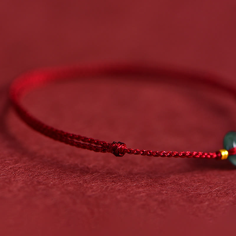 Pulsera de tobillo con Buddha Stones, hebilla de la paz, monedas de cobre y jade rojo - image 7
