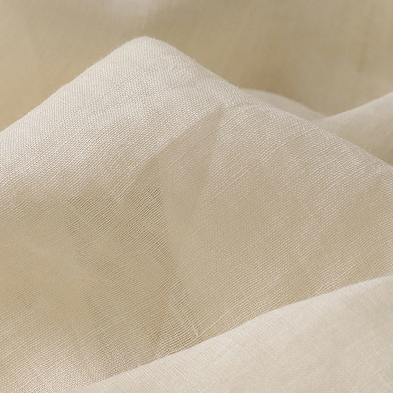 Camisa de lino y algodón para mujer con bordado de flores y Buddha Stones, de botonadura sencilla - image 4