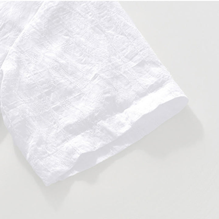 Camisa de manga corta con botones lisos y bolsillos para hombre Buddha Stones Commute - image 15