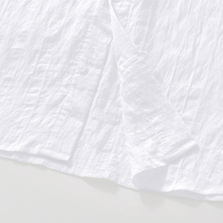 Camisa de manga corta con botones lisos y bolsillos para hombre Buddha Stones Commute - image 16