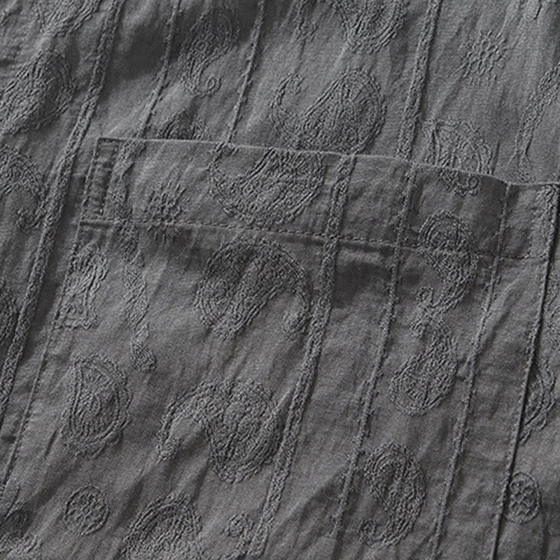 Camisa de manga corta con botones lisos y bolsillos para hombre Buddha Stones Commute - image 9