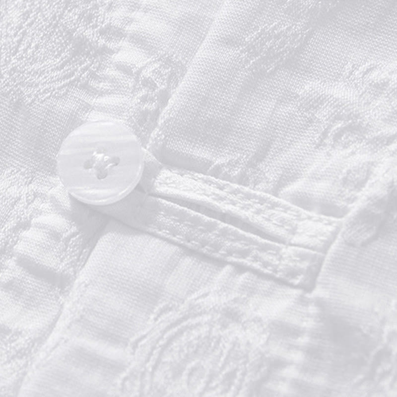 Camisa de manga corta con botones lisos y bolsillos para hombre Buddha Stones Commute - image 13