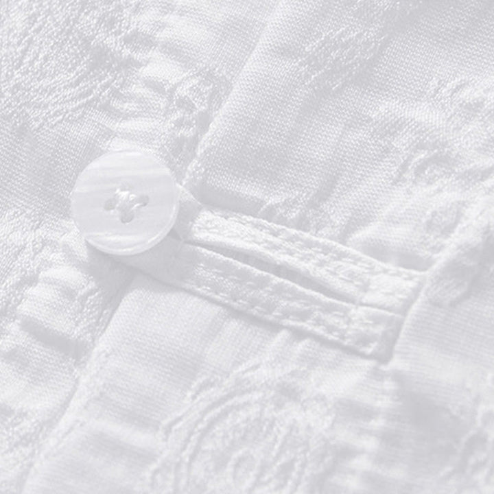 Camisa de manga corta con botones lisos y bolsillos para hombre Buddha Stones Commute - image 13