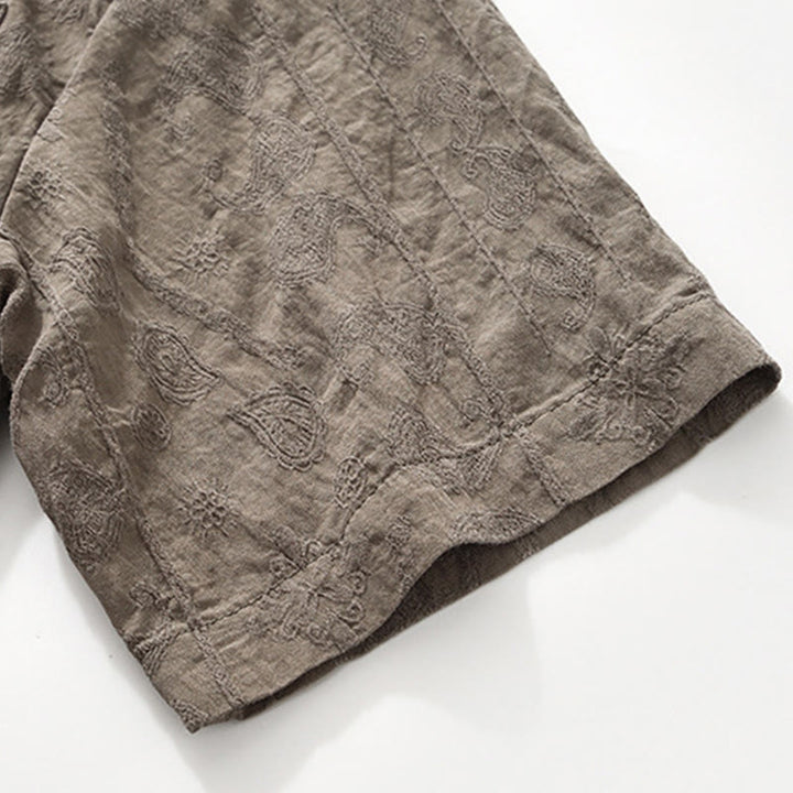Camisa de manga corta con botones lisos y bolsillos para hombre Buddha Stones Commute - image 21