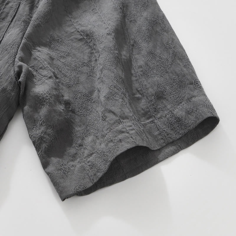 Camisa de manga corta con botones lisos y bolsillos para hombre Buddha Stones Commute - image 7
