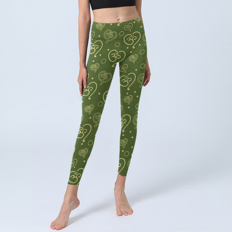 Leggings de yoga para mujer con estampado de símbolo OM y Buddha Stones - image 6