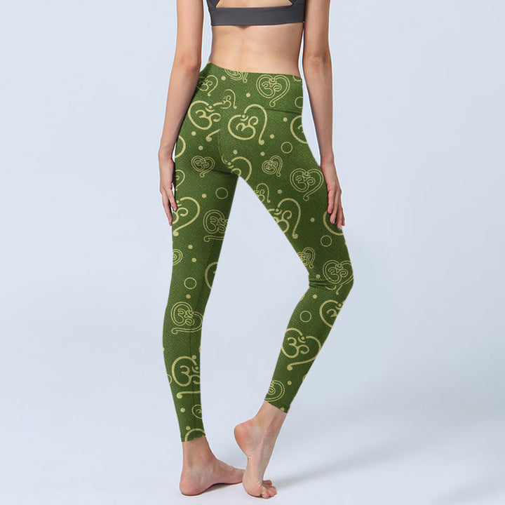 Leggings de yoga para mujer con estampado de símbolo OM y Buddha Stones - image 5