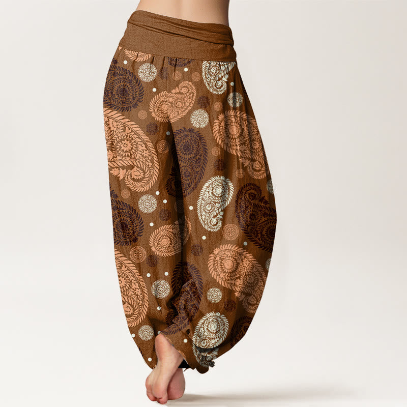 Pantalones harén con cintura elástica para mujer, con estampado de girasoles, hojas, flores y piedras de Buddha Stones - image 6