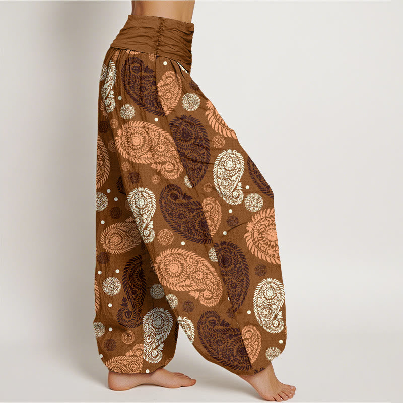 Pantalones harén con cintura elástica para mujer, con estampado de girasoles, hojas, flores y piedras de Buddha Stones - image 6