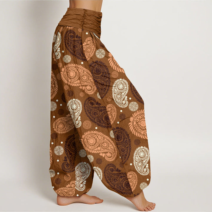 Pantalones harén con cintura elástica para mujer, con estampado de girasoles, hojas, flores y piedras de Buddha Stones - image 6