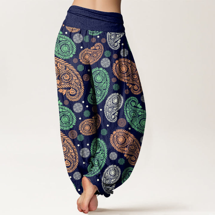 Pantalones harén con cintura elástica para mujer, con estampado de girasoles, hojas, flores y piedras de Buddha Stones - image 8